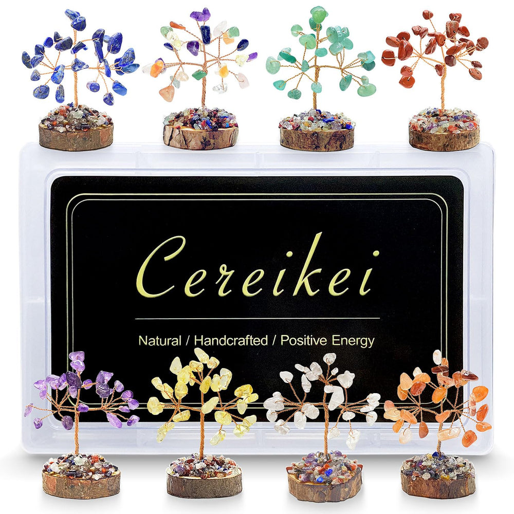Cereikei 8 Pcs Crystal Tree of Life on display, showcasing artisan craftsmanship and energy balance.