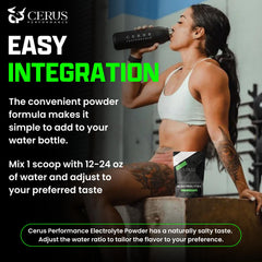 Cerus electrolyte powder coconut lime in a gym bag for hydration