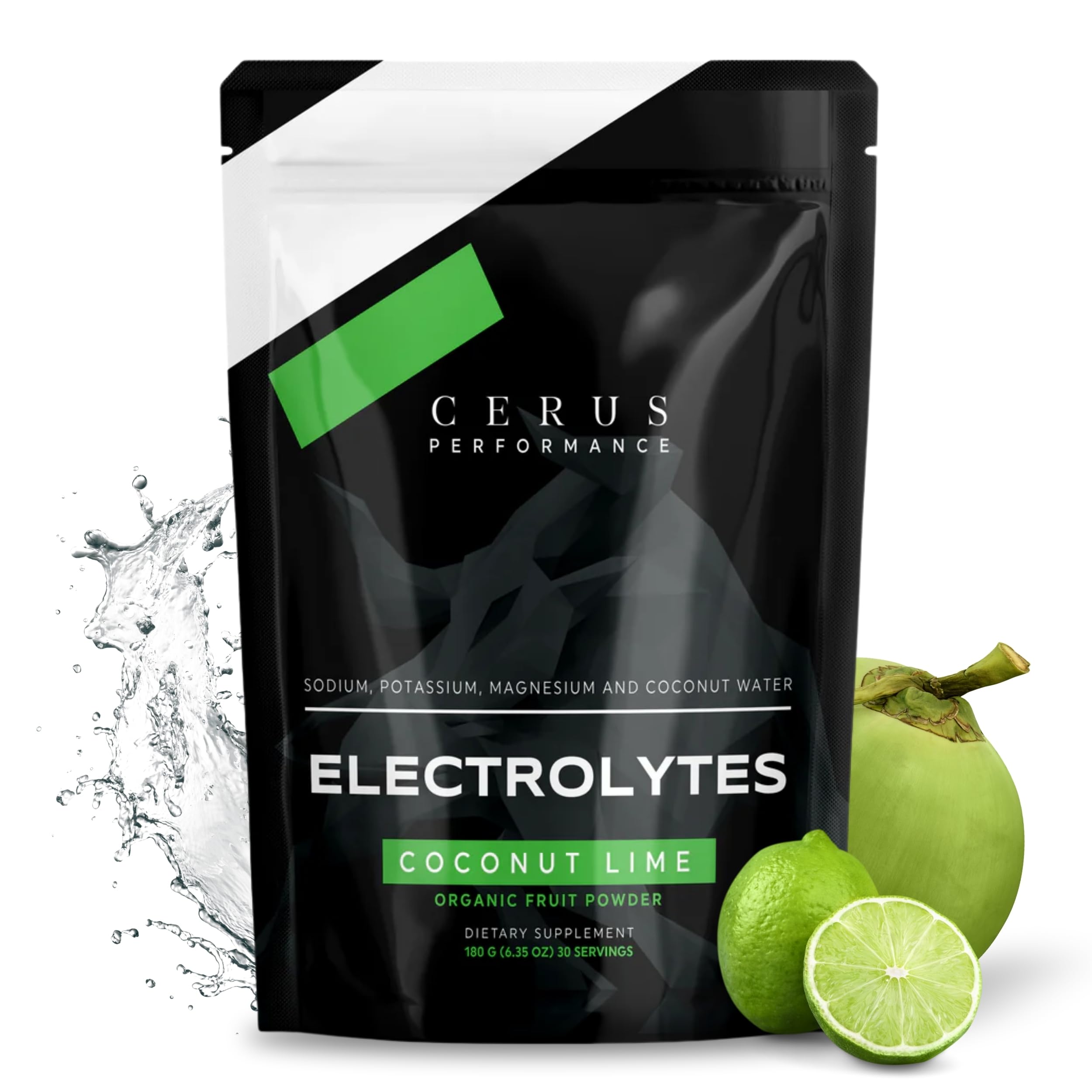 Cerus electrolyte powder coconut lime tub ready for on-the-go hydration