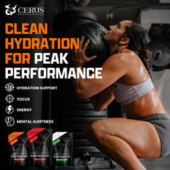 Cerus Tangerine electrolyte dissolves quickly in water after workouts