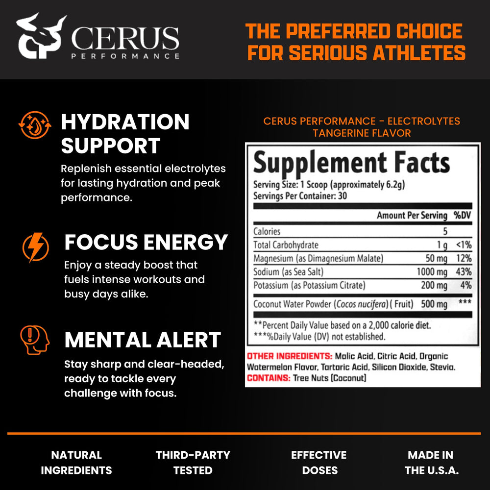 Cerus Electrolyte Tangerine ideal for training session use