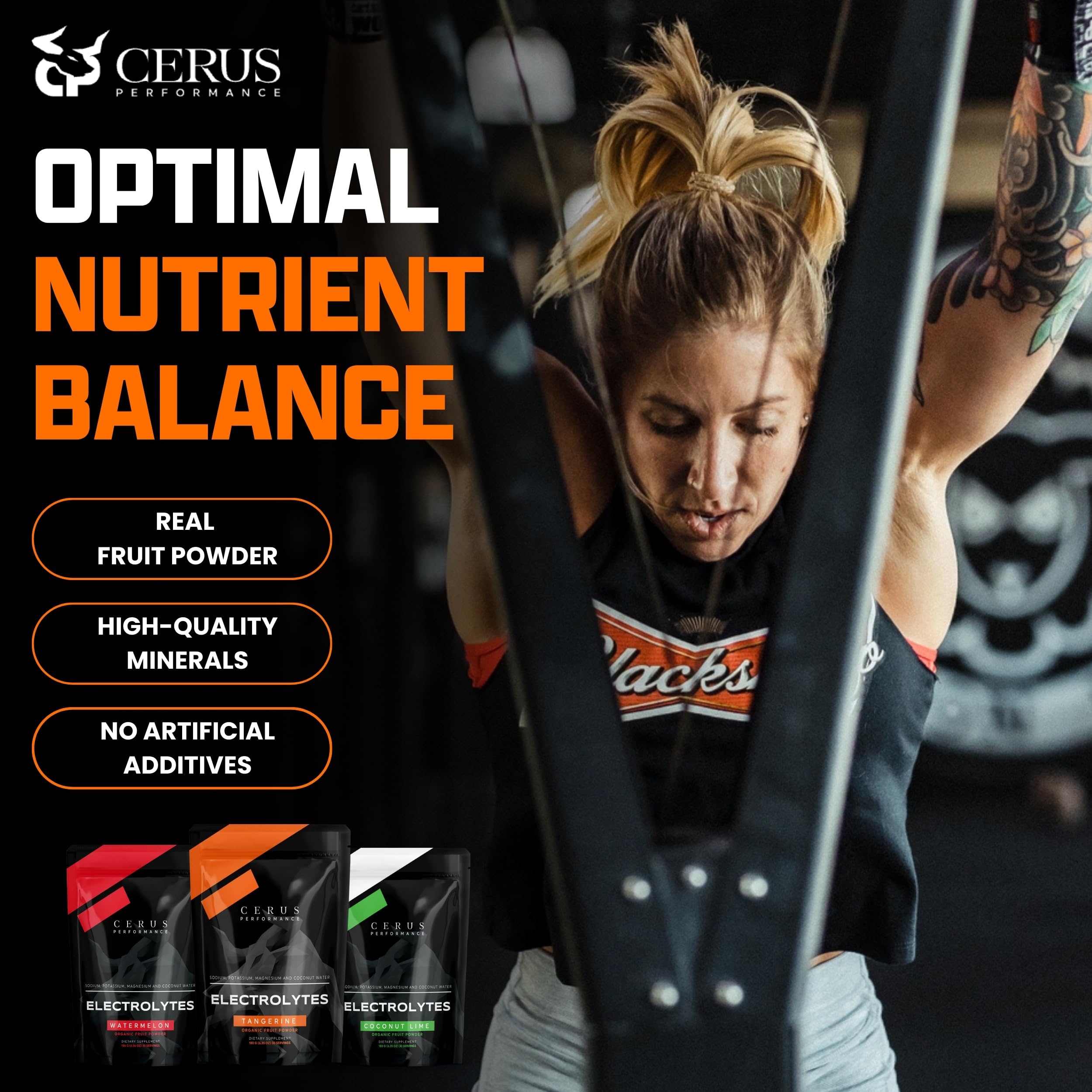 Zero sugar Cerus Electrolyte formula for clean hydration without added sugar