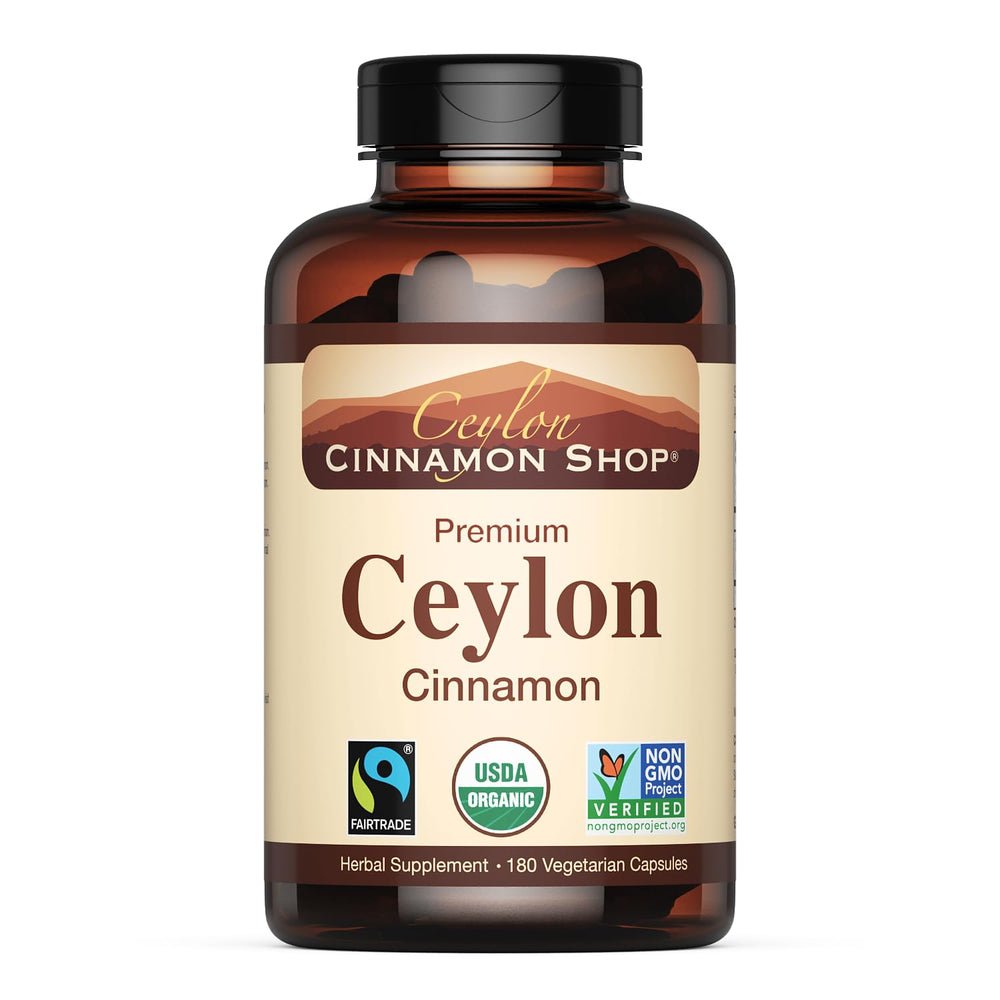 Ceylon Cinnamon Shop organic cinnamon capsules bottle for daily supplementation