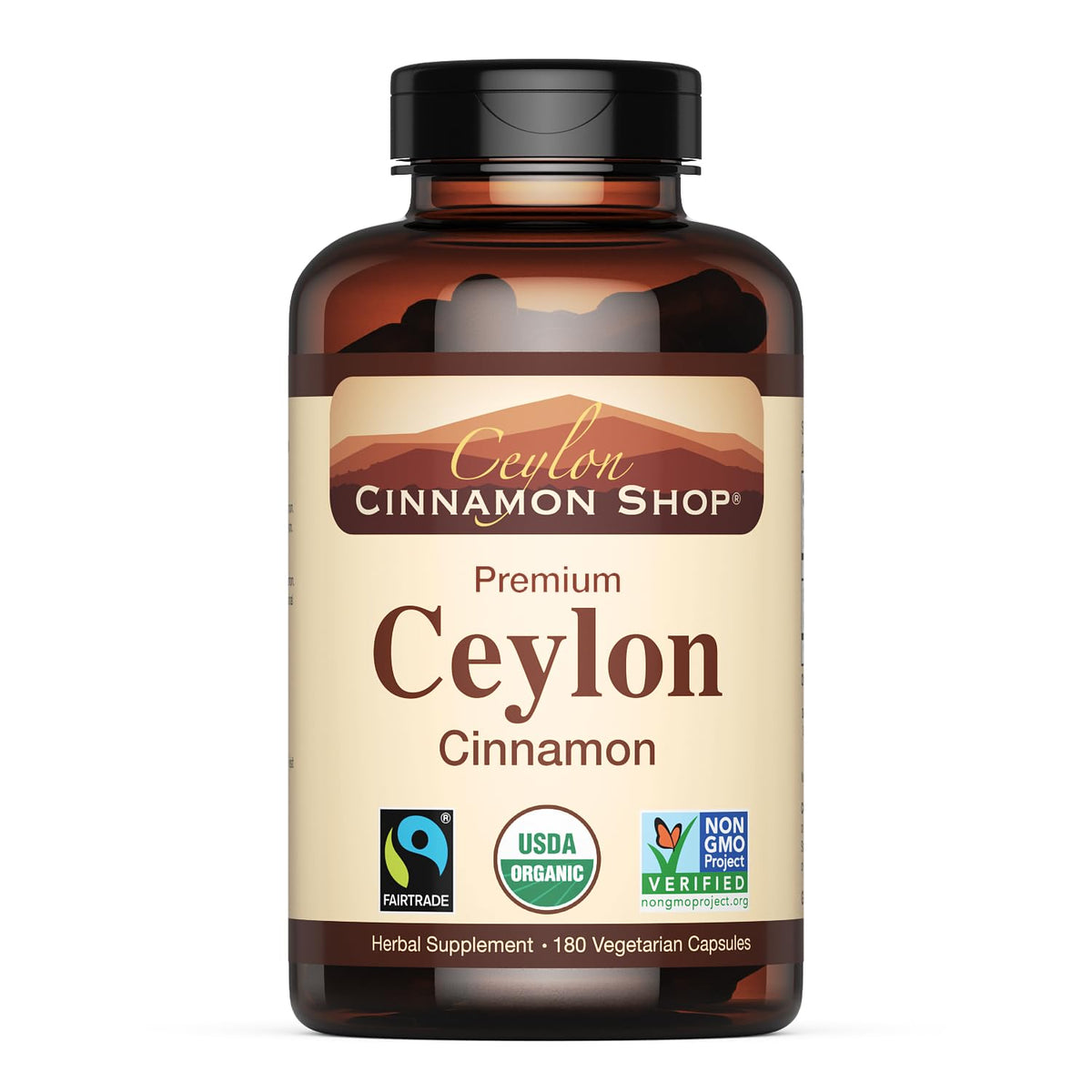 Ceylon Cinnamon Shop organic cinnamon capsules bottle for daily supplementation
