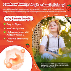 CFILIHTC iron gummies ingredient panel showing 14 nutrients