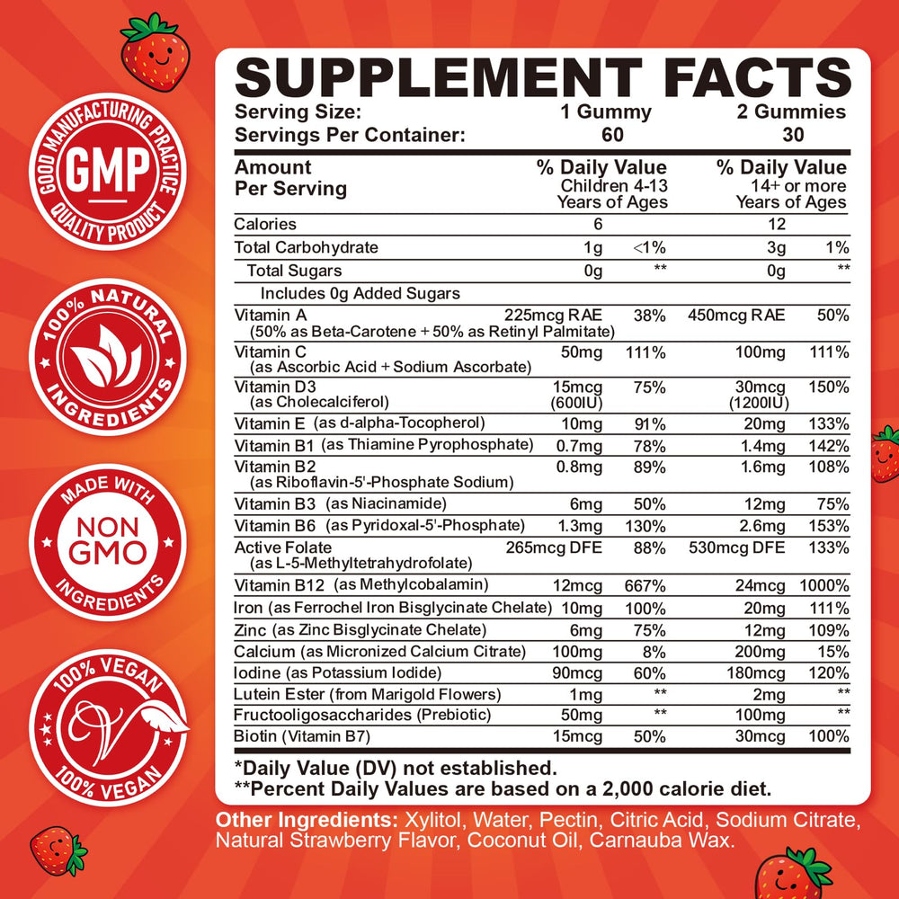 CFILIHTC iron gummies for kids taking a gummy after school for energy
