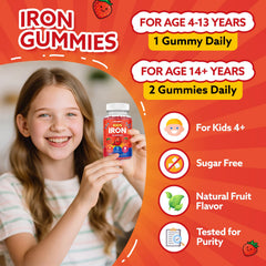 CFILIHTC iron gummies vegan, non-GMO label for plant-based kids