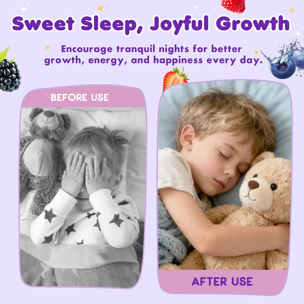 CFILIHTC Kids Magnesium Drops on a bedside table with a night routine setup