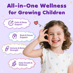 CFILIHTC Kids Magnesium Drops ingredients graphic highlighting L-Theanine and chamomile