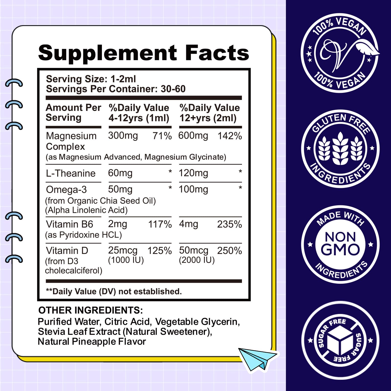 CFILIHTC Kids Magnesium Liquid Drops close-up bottle showing kid-friendly formula