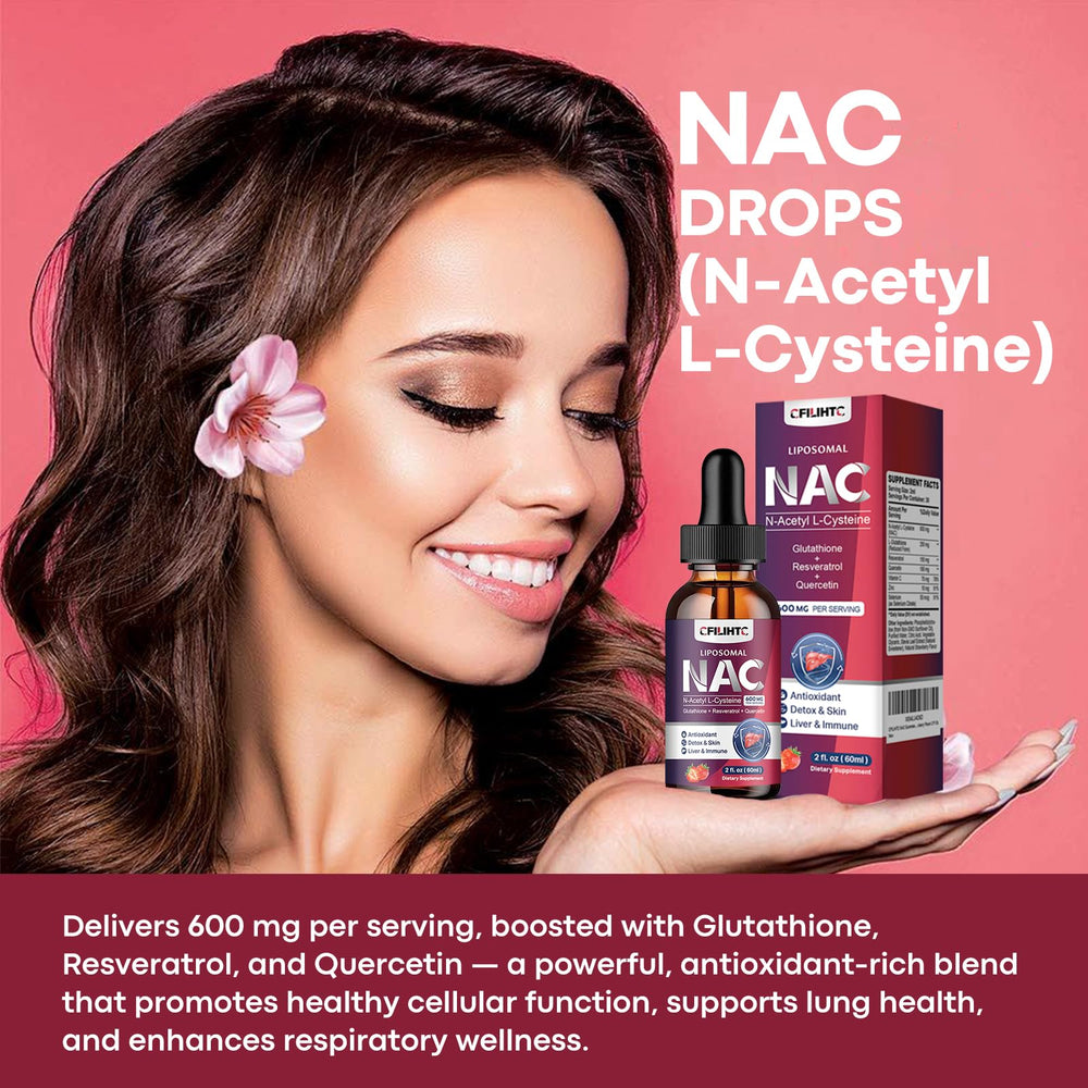 CFILIHTC NAC drops with glutathione and resveratrol for antioxidant support