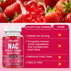 CFILIHTC NAC Gummies bottle top view suggests easy daily regimen.