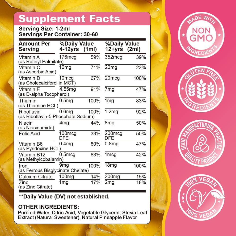CFILIHTC pineapple flavor liquid iron drops ready to mix into drinks