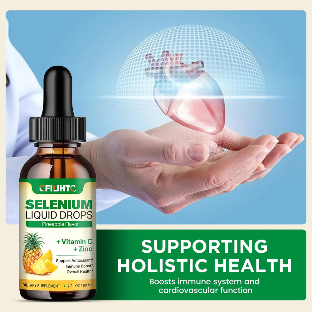 CFILIHTC selenium drops ingredients include vitamin C and zinc for daily support
