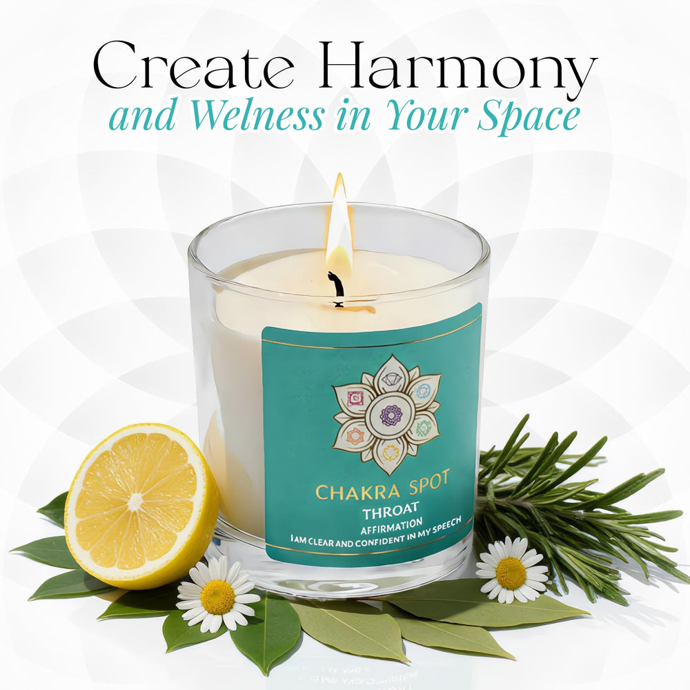 Chakra Spot blue aura candle enhances truthful expression in daily rituals.