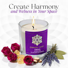 Chakra Spot beeswax-coconut candle for clean, long-lasting burn.