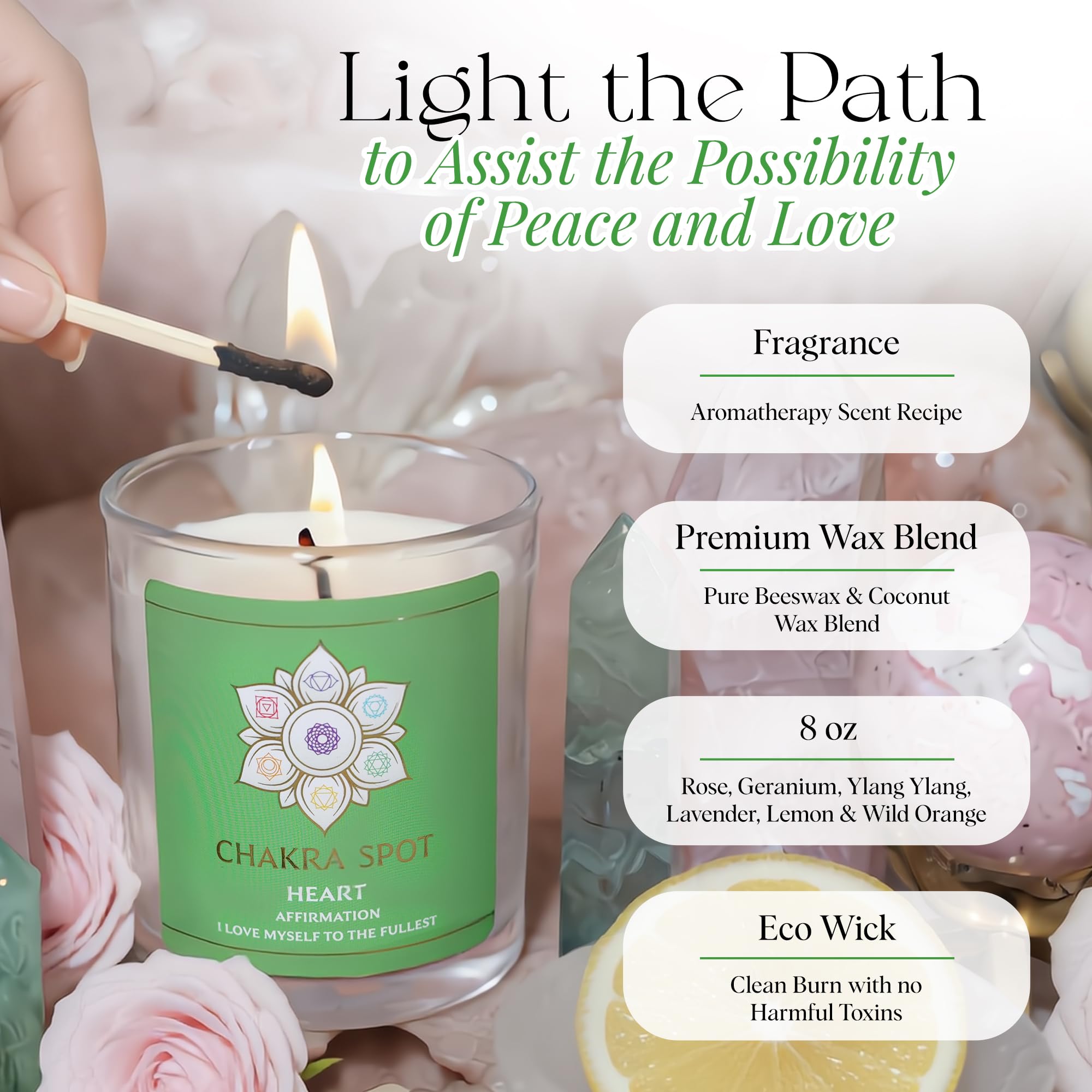 Chakra Spot Green Jade radiance fosters inner peace and heart-centered reflection.