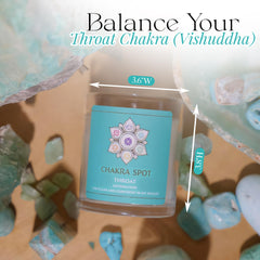 Chakra Spot throat chakra candle encourages clear communication practice.