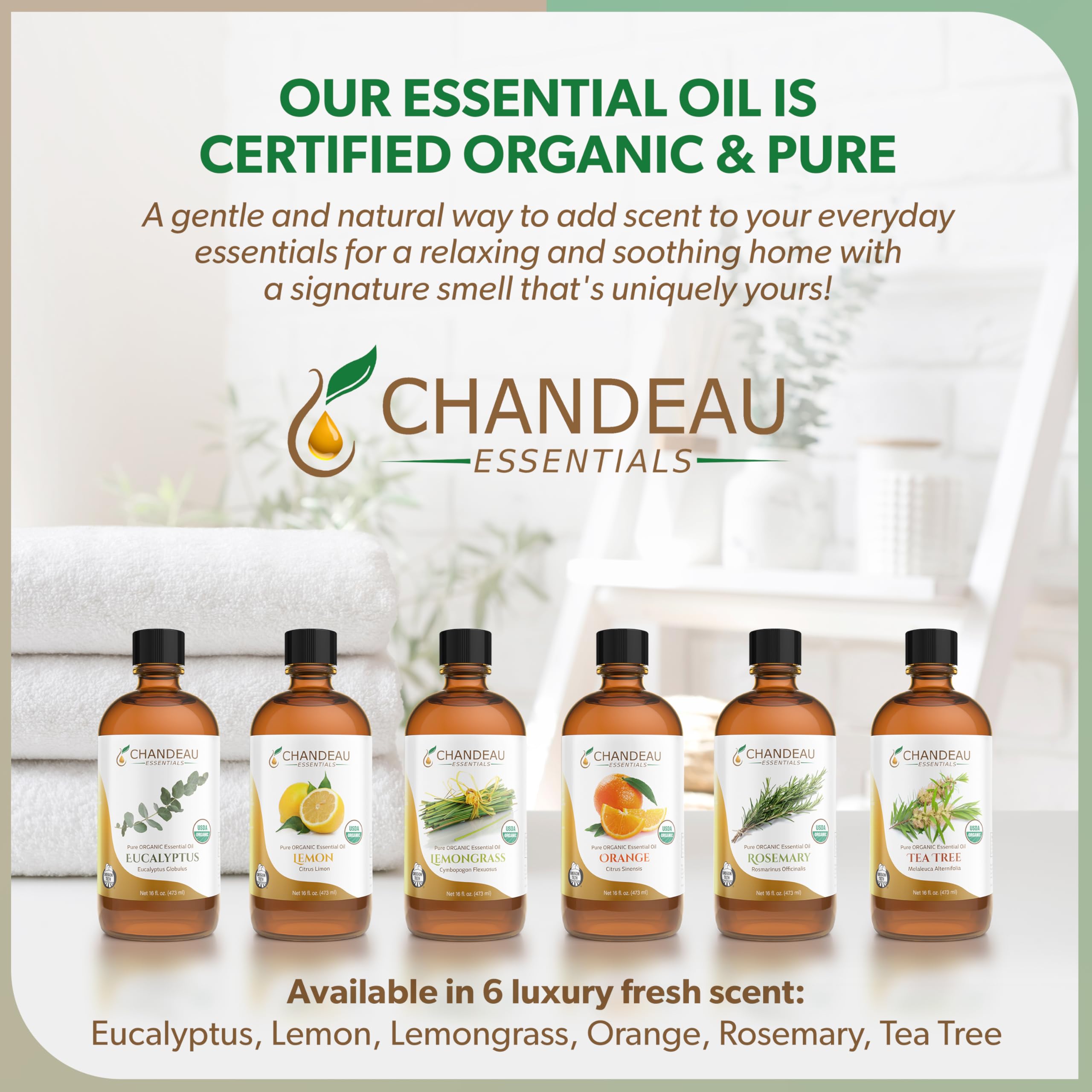 Chandeau Essentials lemongrass oil amber bottle storage for longevity