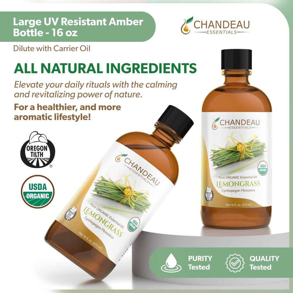 Chandeau Essentials lemongrass oil used in cleaning applications around home