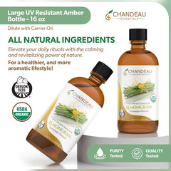 Chandeau Essentials lemongrass oil used in cleaning applications around home