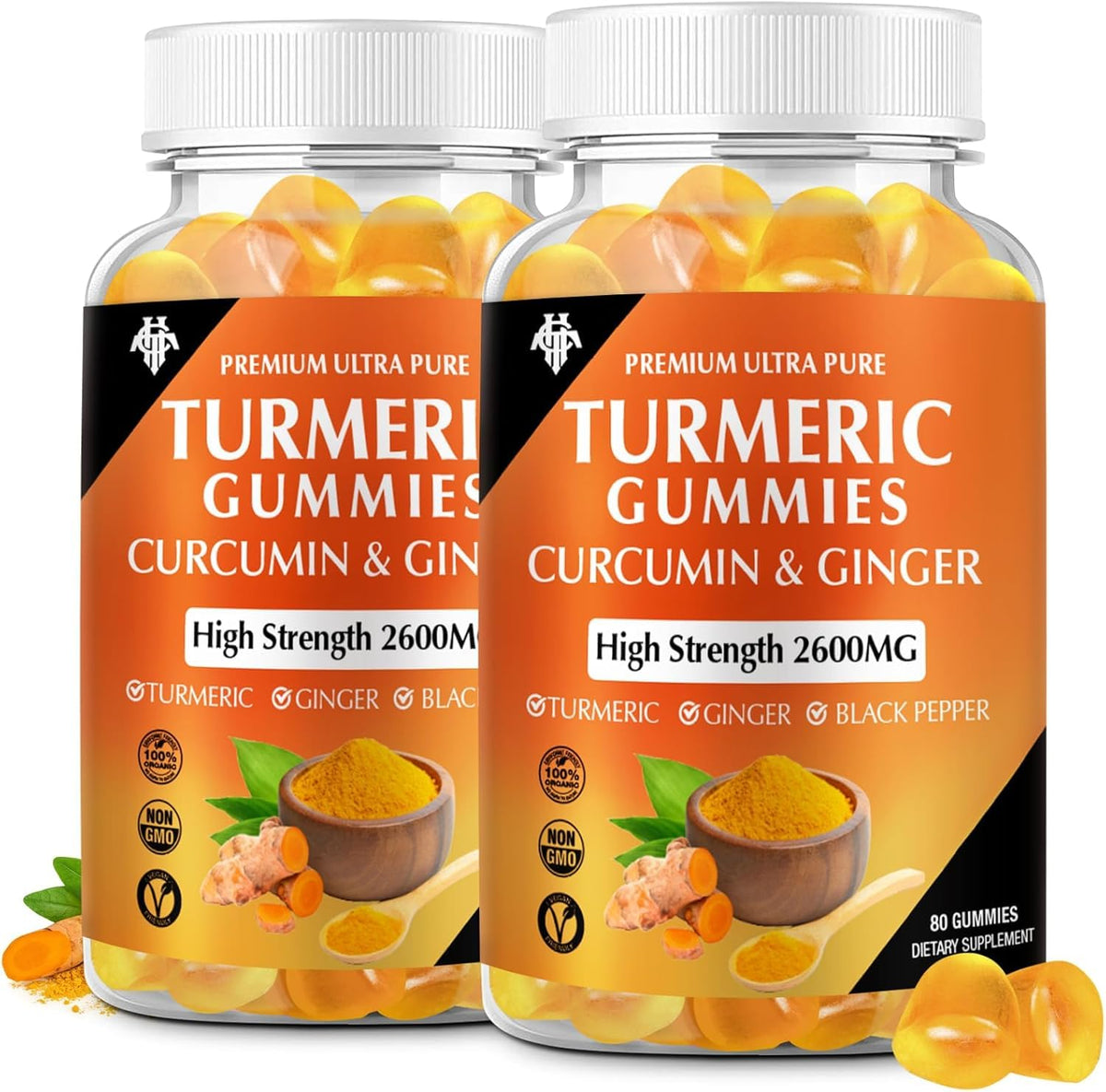 CHANUBITO turmeric curcumin gummies 2-pack for convenient daily immune and joint support
