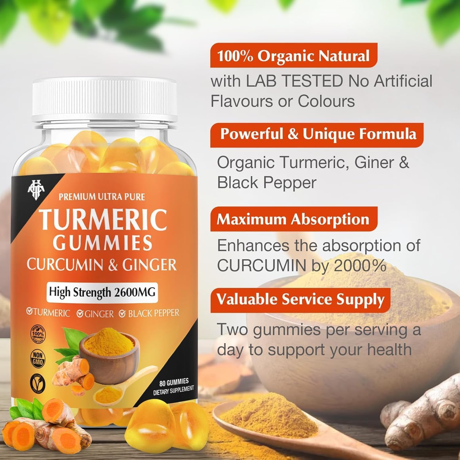 CHANUBITO gummies with ginger and black pepper boost curcumin absorption