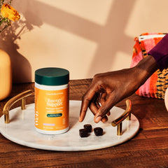 Charlotte's Web cordyceps and shiitake gummies close-up highlighting potent extracts.