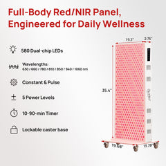 Charmpilot red light panel on a mobile stand for home wellness.