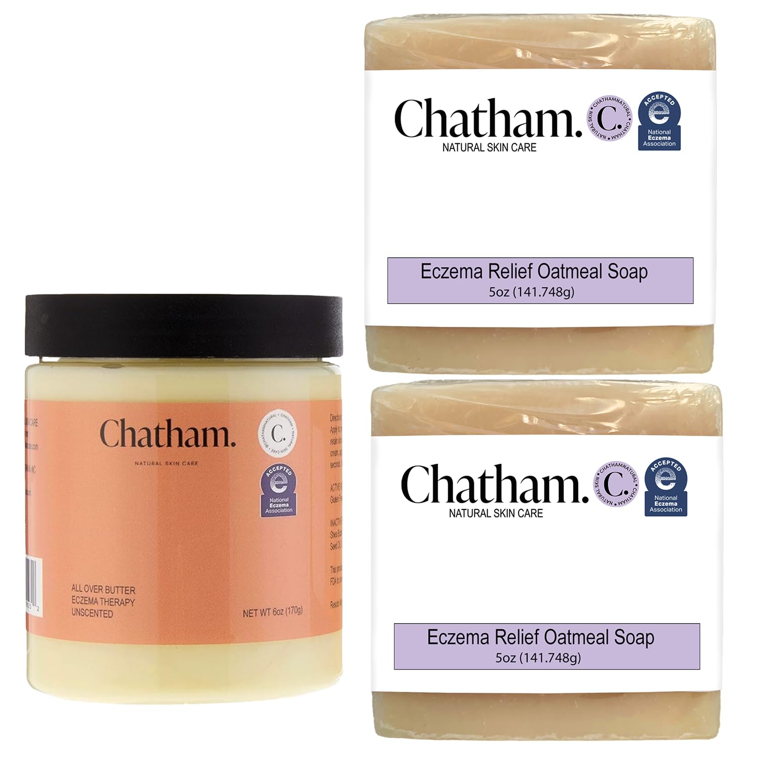 Chatham Natural Skin Care Over Butter Eczema Therapy bottle front, fragrance-free for sensitive skin