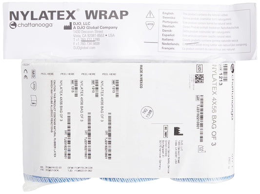 Velcro tab on Chattanooga Nylatex wrap enables easy, adjustable fit.