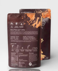 CHATTER PAWS Mushroom Coffee packaging highlights eco-friendly design and premium ingredients.