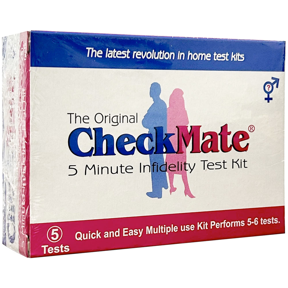 Checkmate Infidelity Test Kit box with 10 tests for discreet at-home verification.