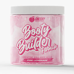 Cheeky Booty Pump Pink Lemonade bottle ready for workouts, energizing your routine