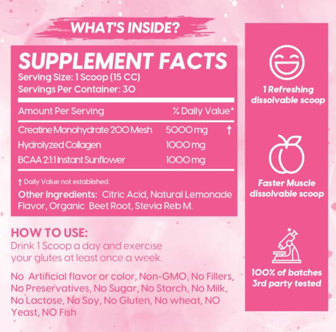 Cheeky Booty Pump Pink Lemonade dissolves smoothly for quick, gritty-free shakes