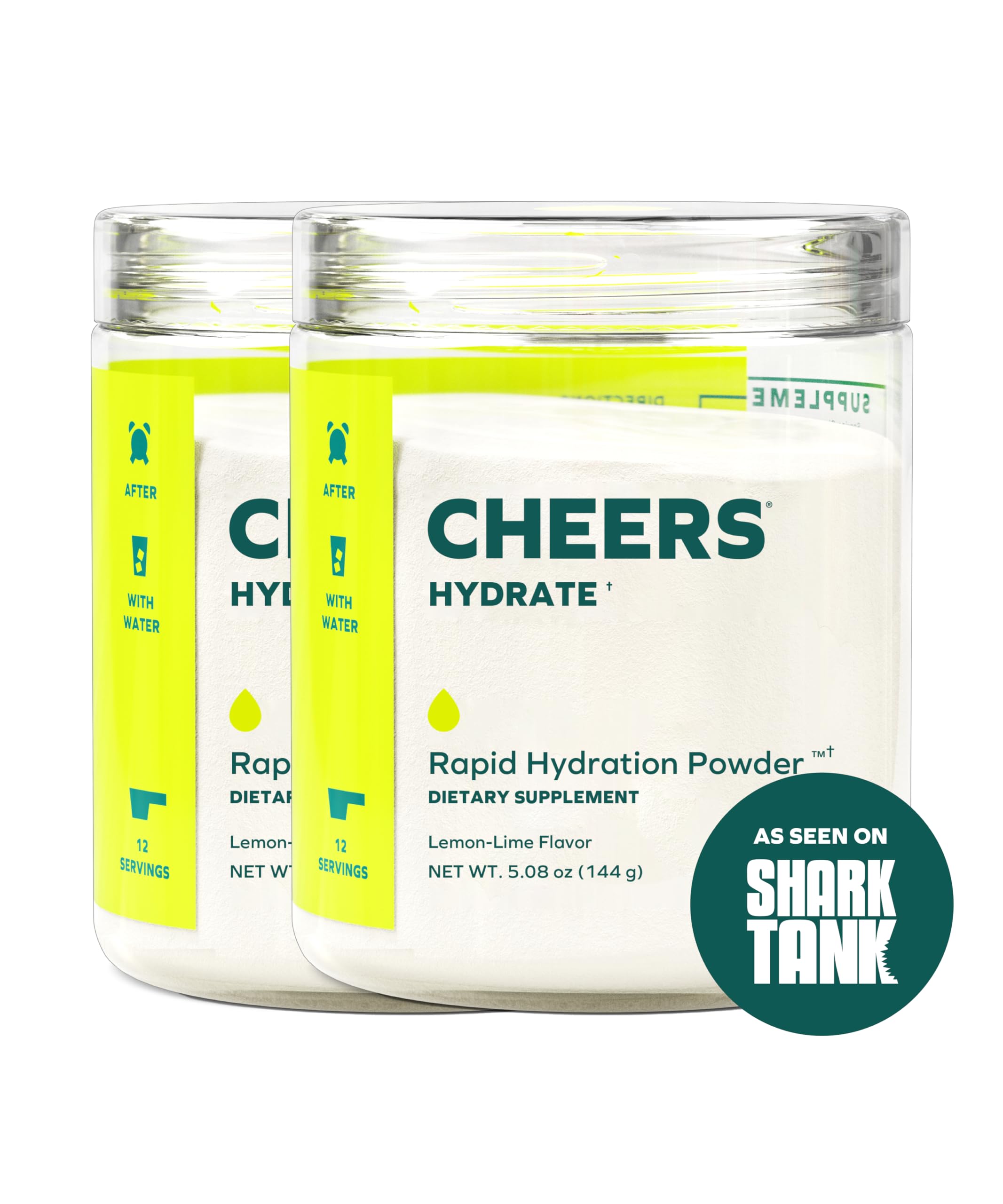 Cheers Hydrate lemon-lime bottle pour showing refreshing hydration after exercise