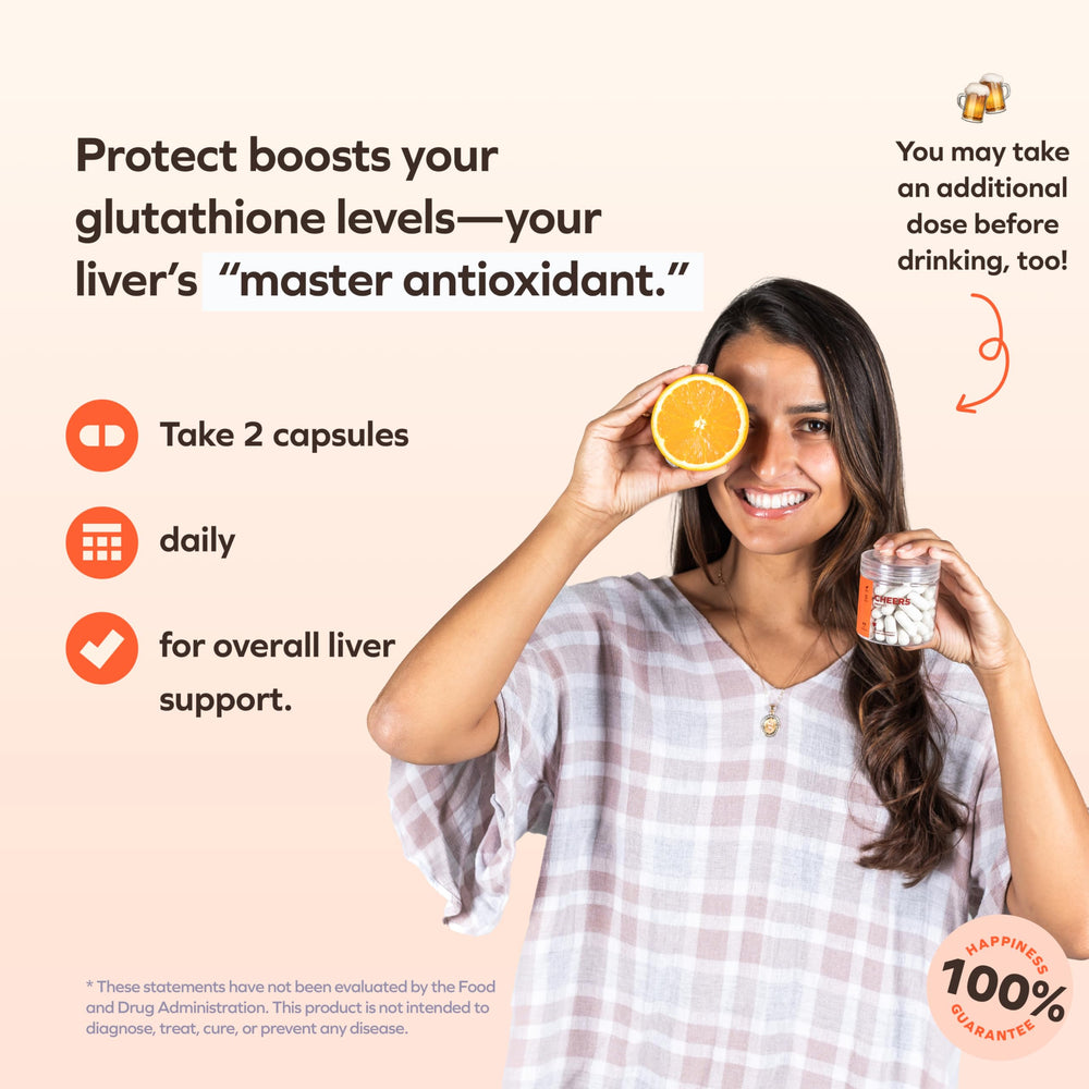 Cheers Liver Combo protect cap: daily liver support with glutathione-boosting ingredients.