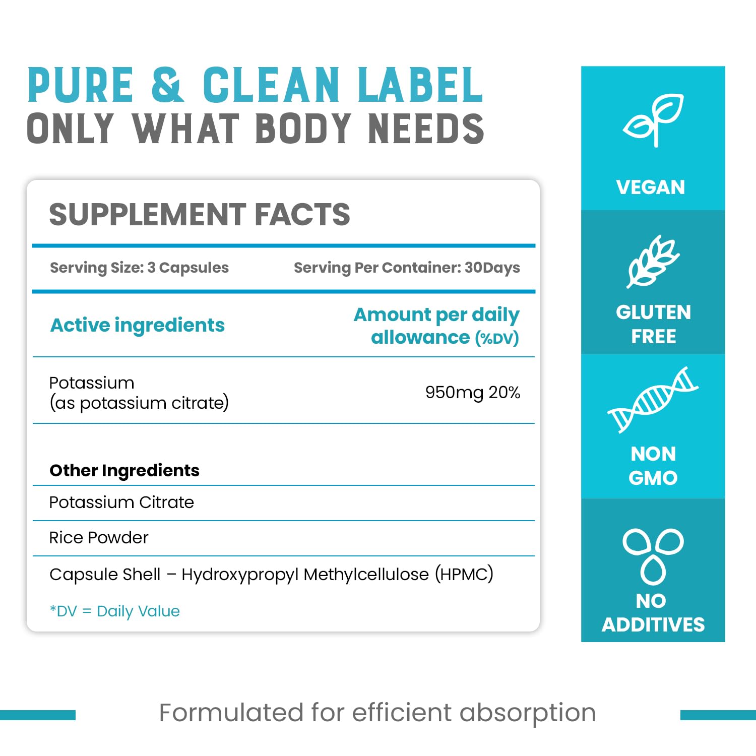CHEERS Potassium Citrate bottle with 90 capsules for adult hydration.