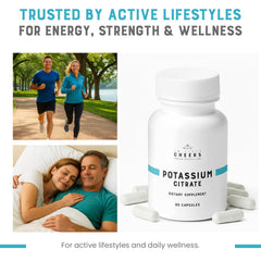 CHEERS potassium citrate capsules opened and mixed into drinks or foods.