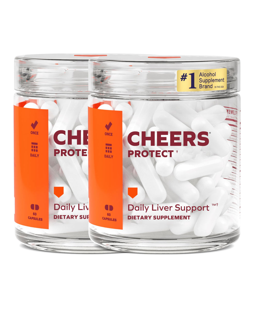 Cheers Protect bottle front view showing daily liver support formula.