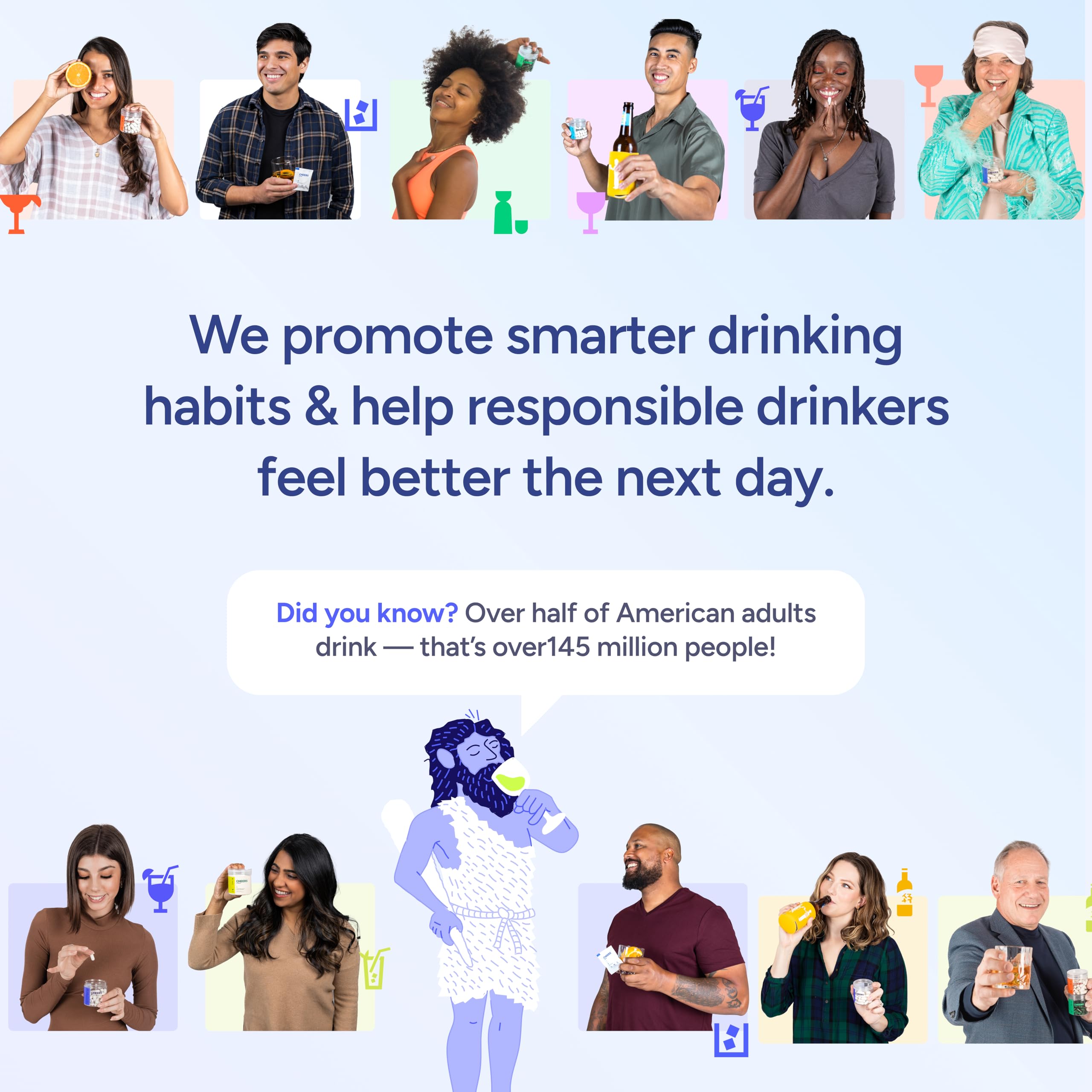 Cheers Restore packaging on table conveys trust and premium quality
