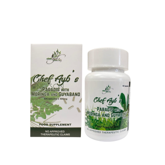 Chef Ayb's Paragis bottle — triple herbal blend for daily wellness
