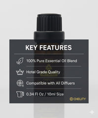 Chelity Dubai diffuser oil 10ml — fresh, sophisticated warmth for living areas.