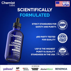 Chemist Labs Methylene Blue dropper cap enabling easy daily dosing