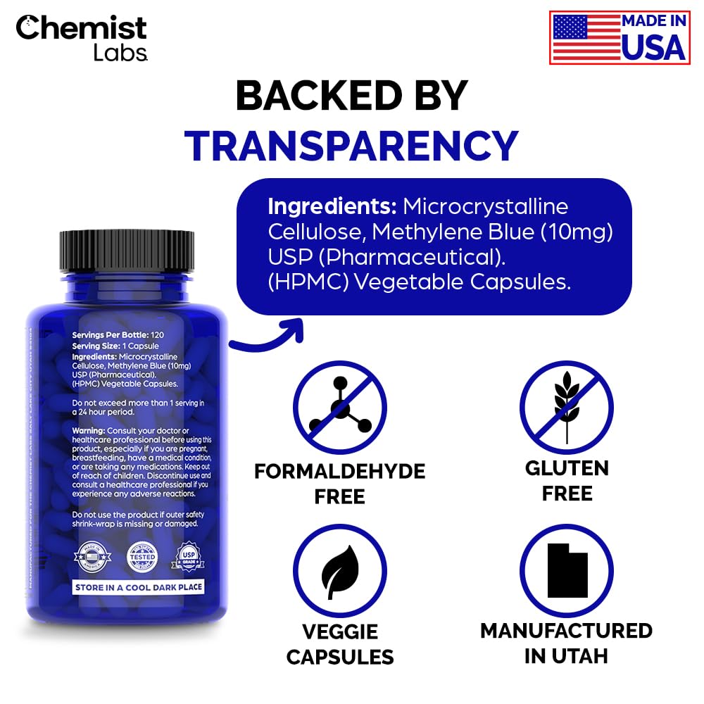 Packaging design and label details on Chemist Labs bottle