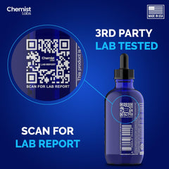 Made in USA GMP facility reference on Chemist Labs packaging.