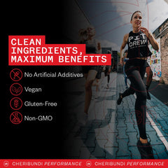 Athlete sipping Cheribundi Tart Cherry Protein for muscle support