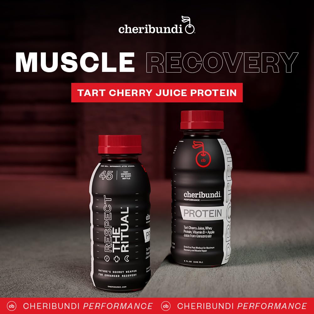 Pouring Cheribundi Tart Cherry Protein into a glass after training