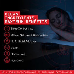 Cheribundi Tart Cherry Sleep athlete-benefit image suggests performance support after workouts.