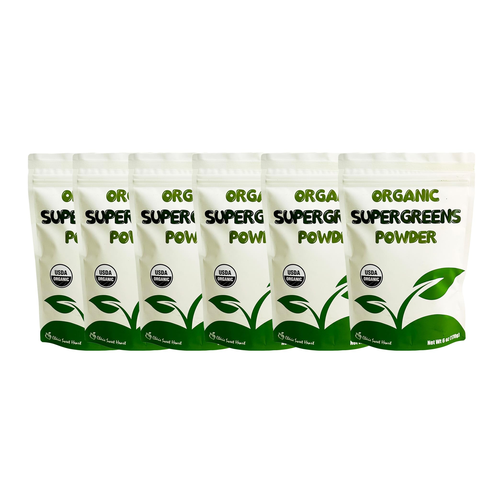 Chérie Sweet Heart Supergreens bottle close-up for daily greens.